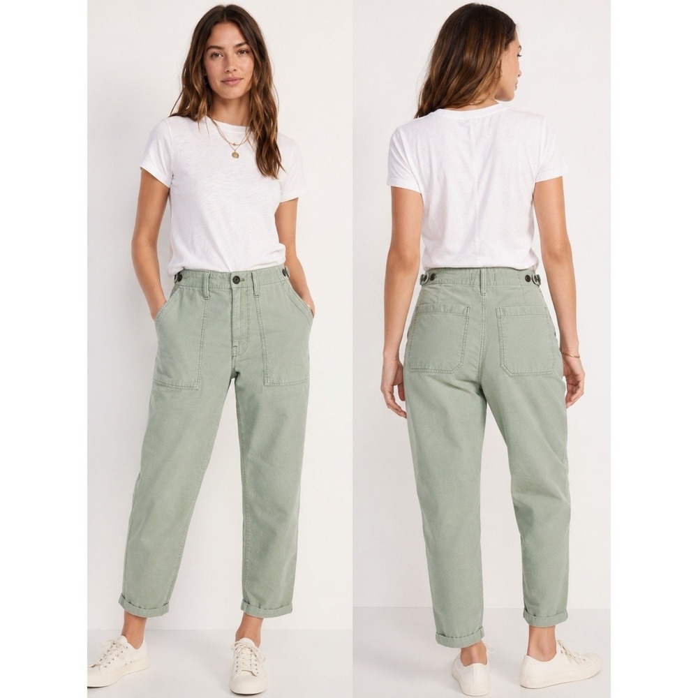 Madewell Griff Tapered Fatigue Cargo Pants Women's Sage Green Utility